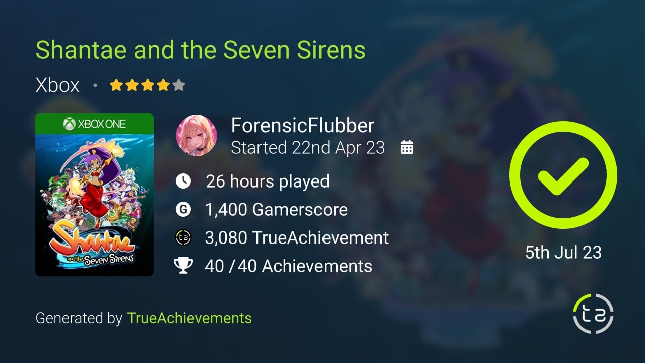 Shantae and the Seven Sirens achievement summary
